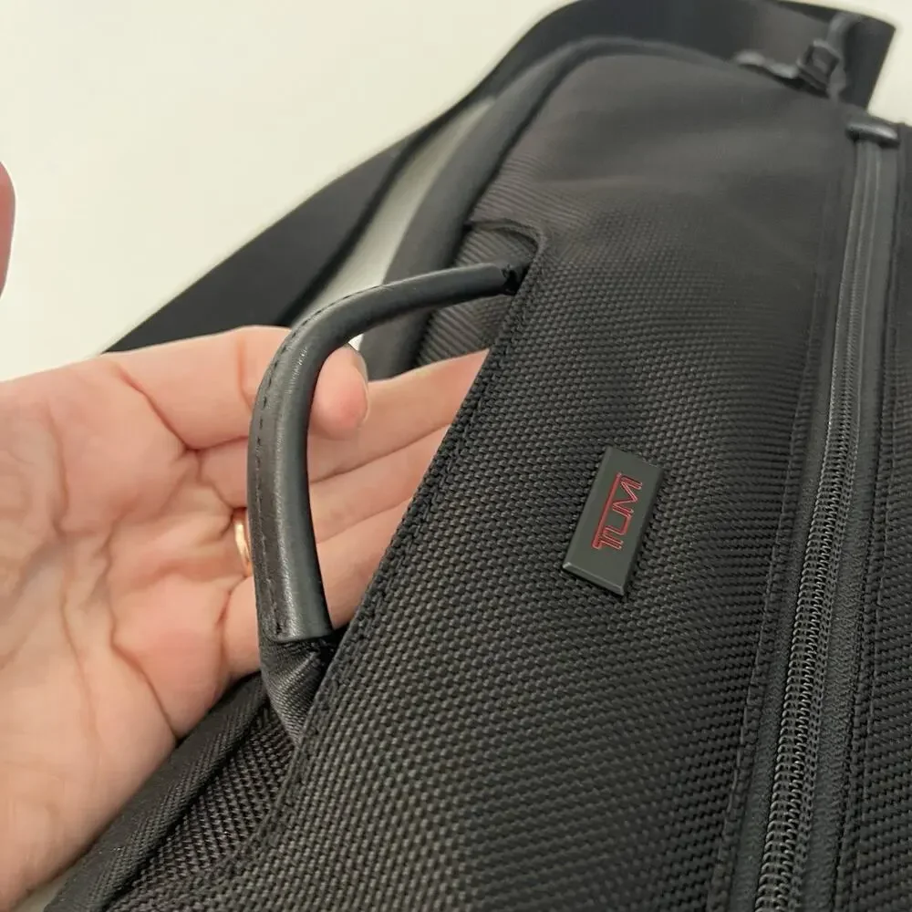 New Tumi Black Nylon Laptop Briefcase Messenger Bag Adjustable Strap